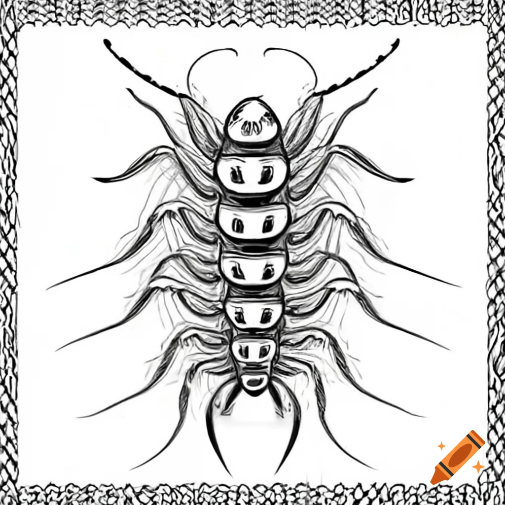 Centipede with human eyeballs tattoo in junji ito art style on craiyon