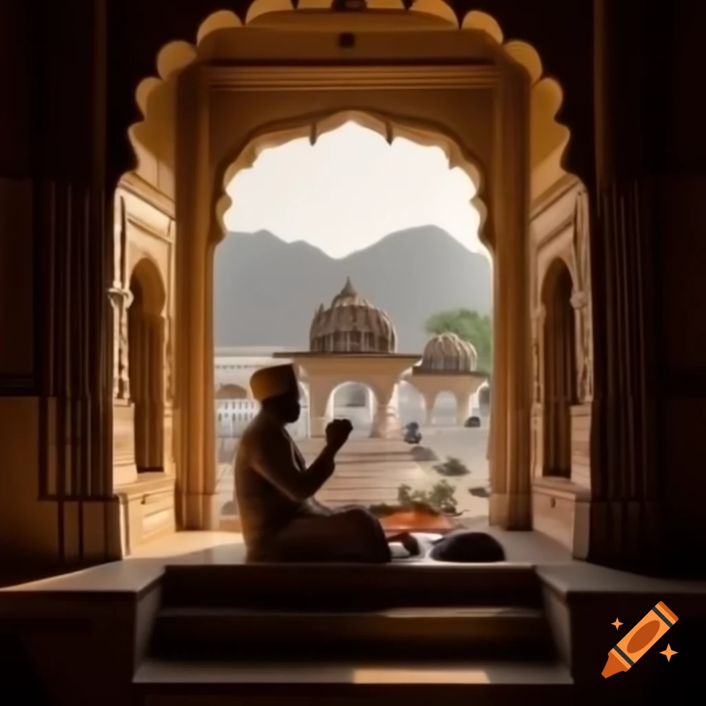 Scene depicting the historical birth of Maharana Pratap in the 16th century