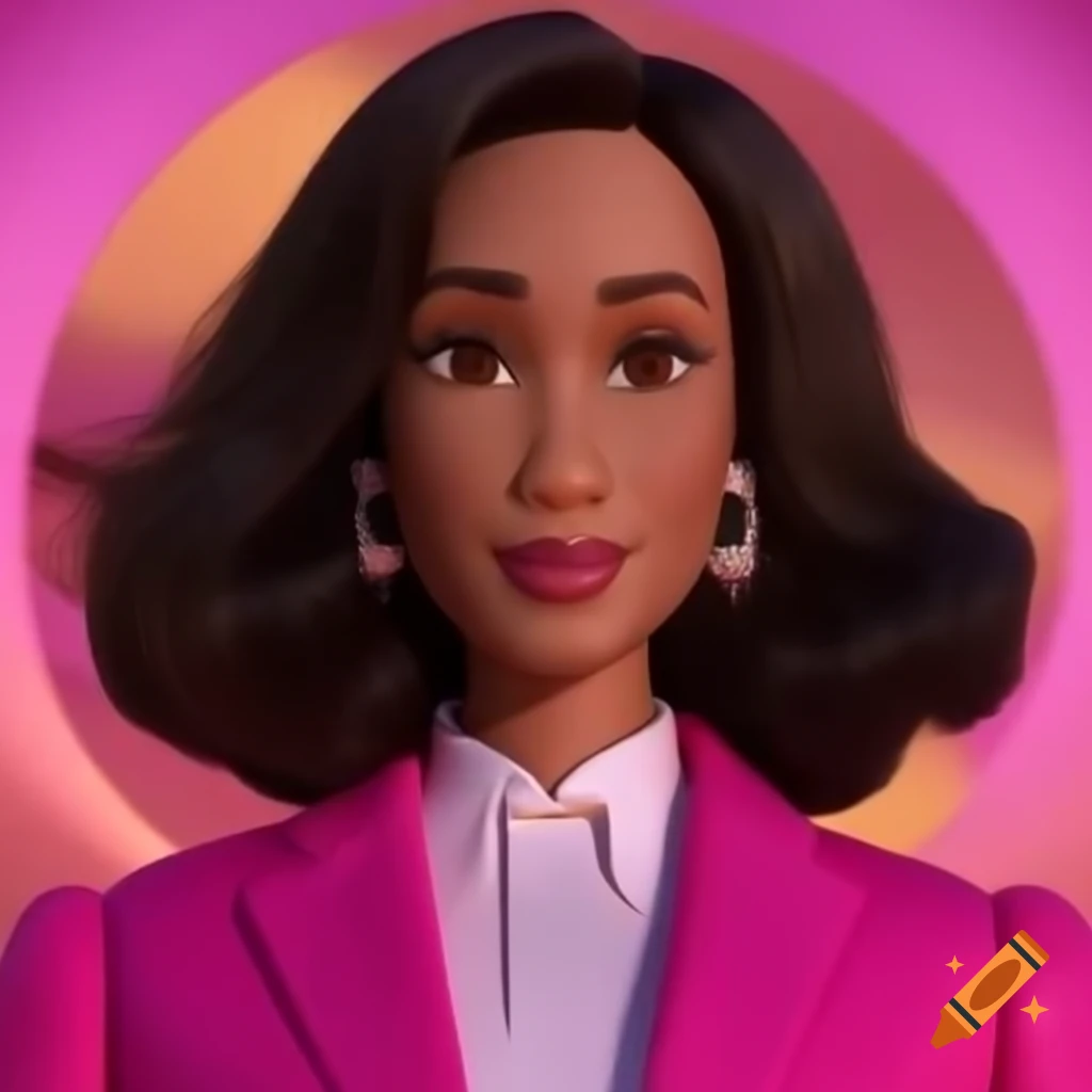Kamala Harris depicted in Barbie Infinity style