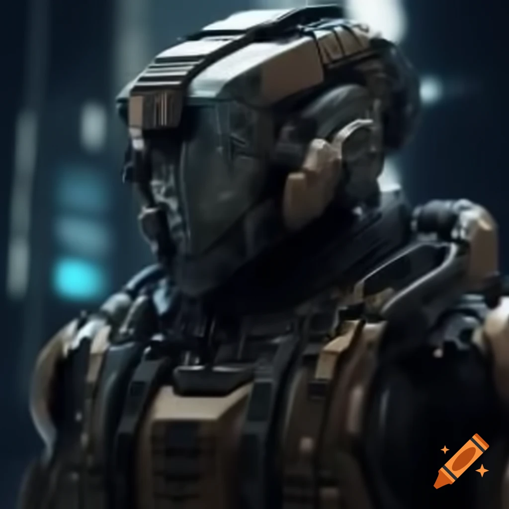 Futuristic military construction builder unit for RTS game