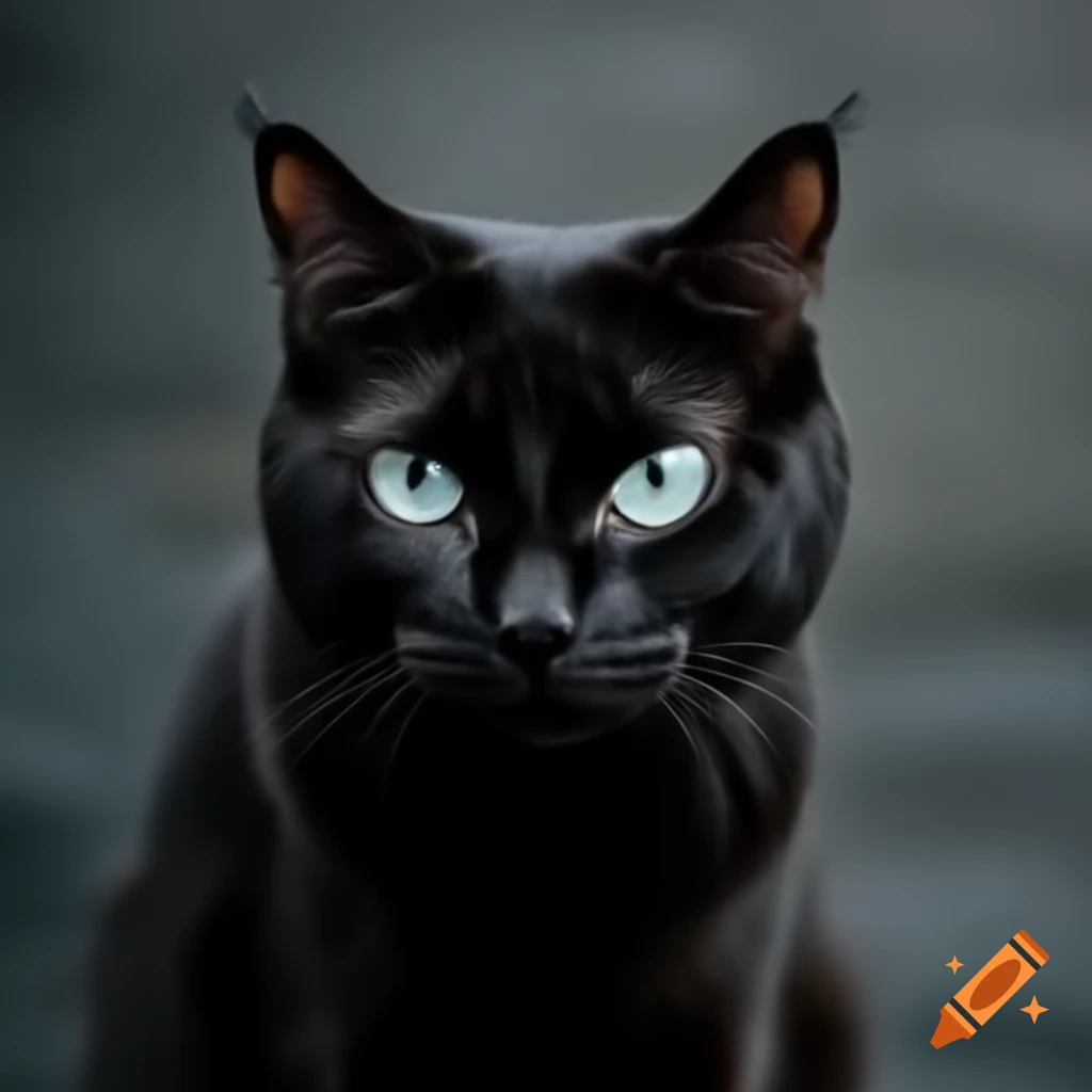 Black cat with striking features