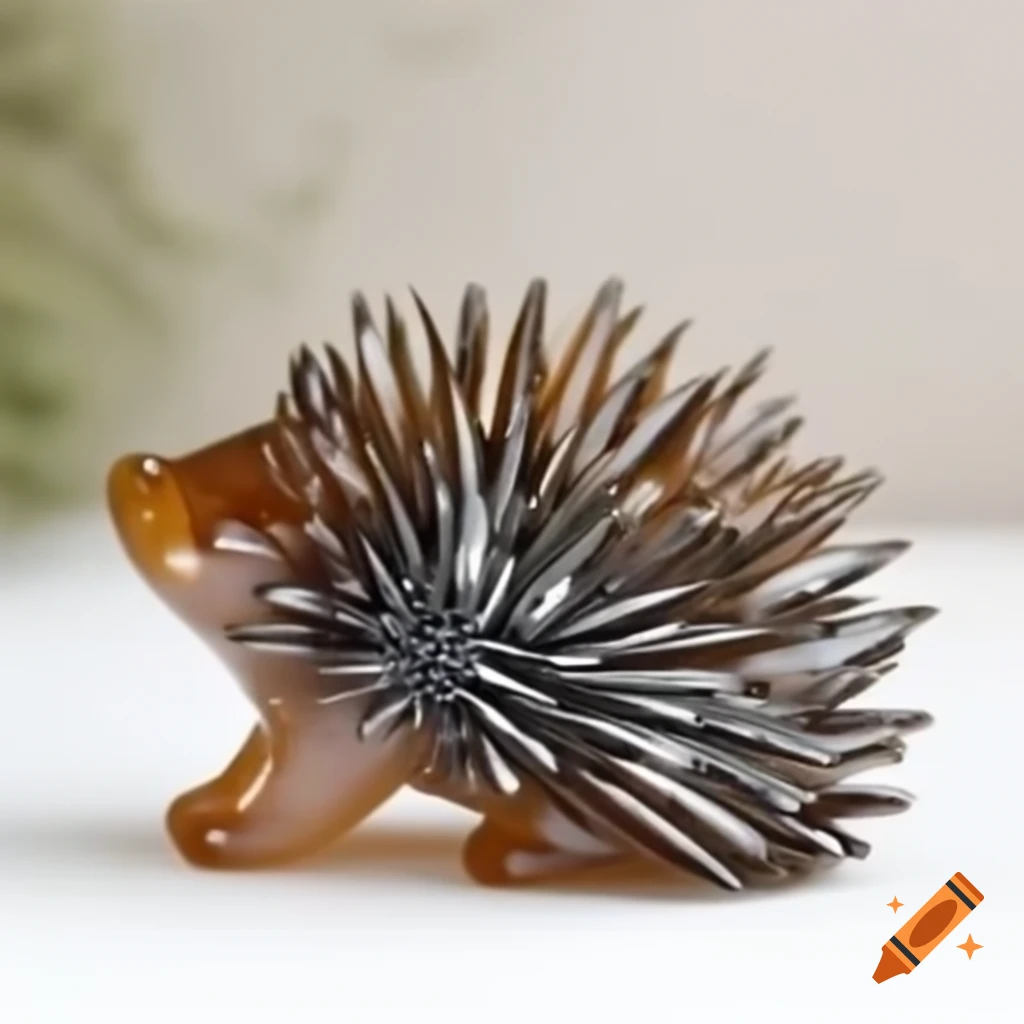 Crystal gemstone porcupine art design