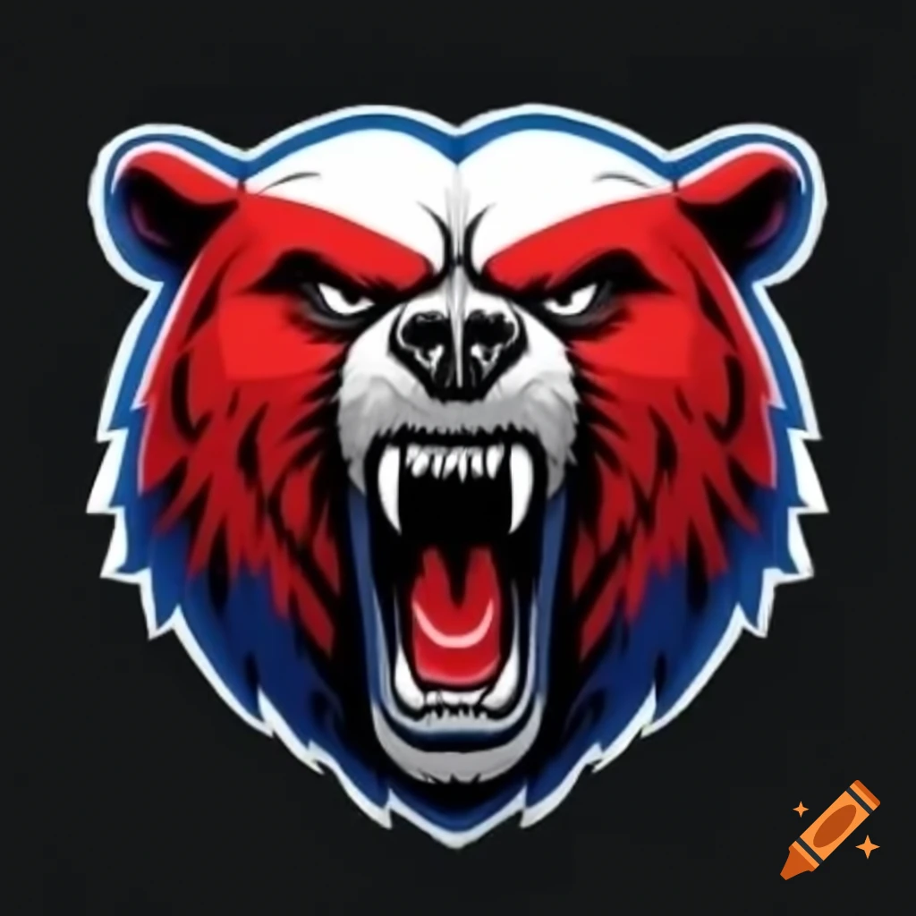 Red and black logo featuring an aggressive bear on craiyon
