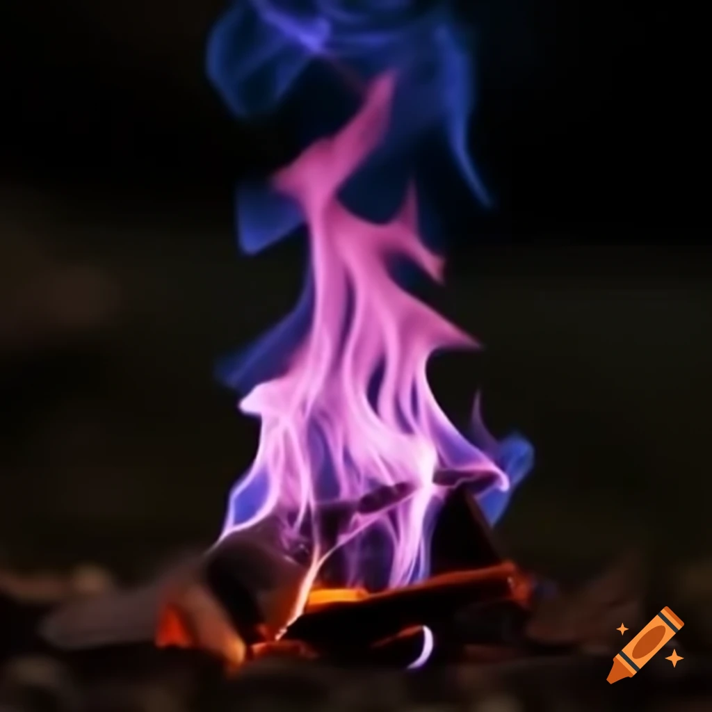 Purple flames with intriguing shapes