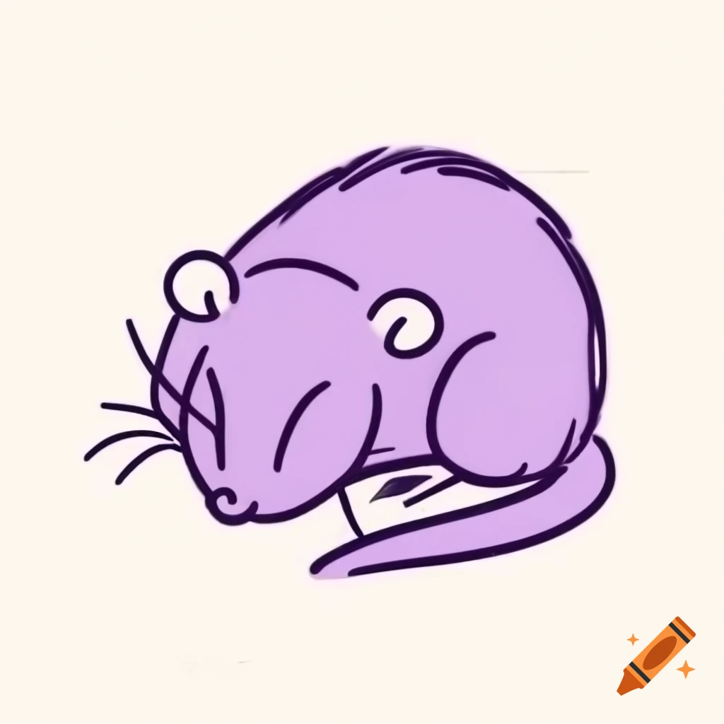 Sleepy purple hazel dormouse resting