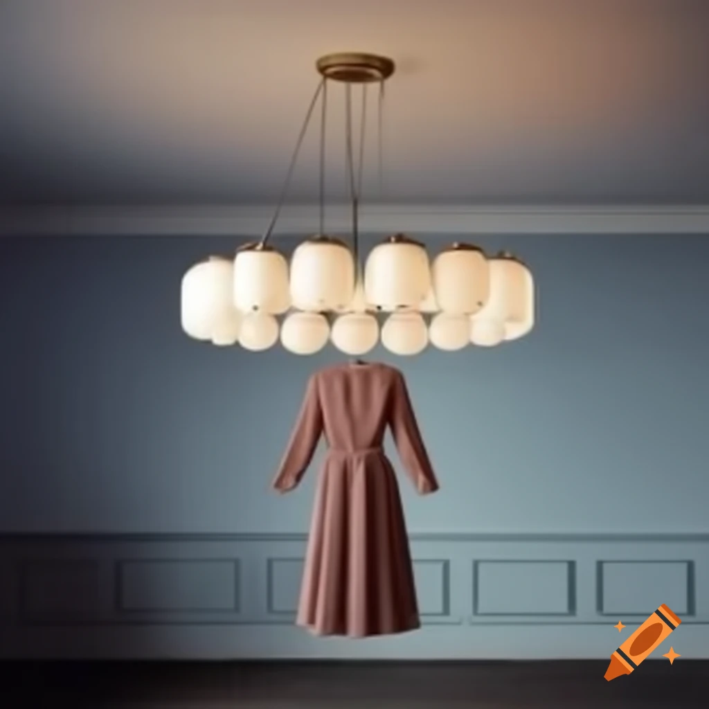 Chandelier dress elegantly hanging from ceiling
