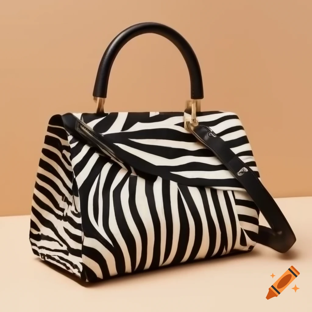 Distinctive women's handbag made of zebra leather