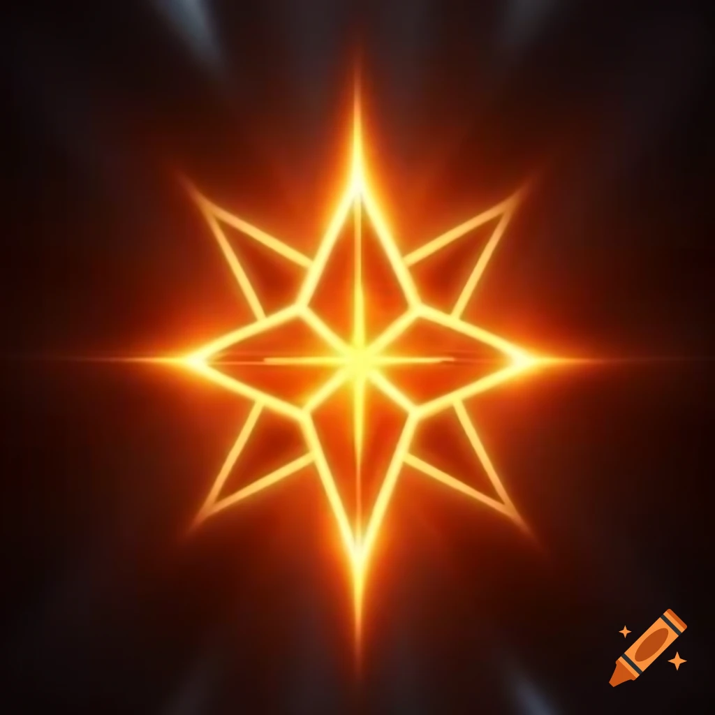 Glowing Starburst Orange Rune Design On Craiyon