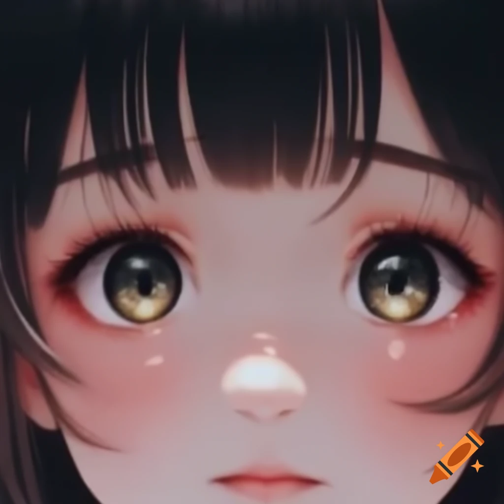 Detailed anime eyes with bubbles