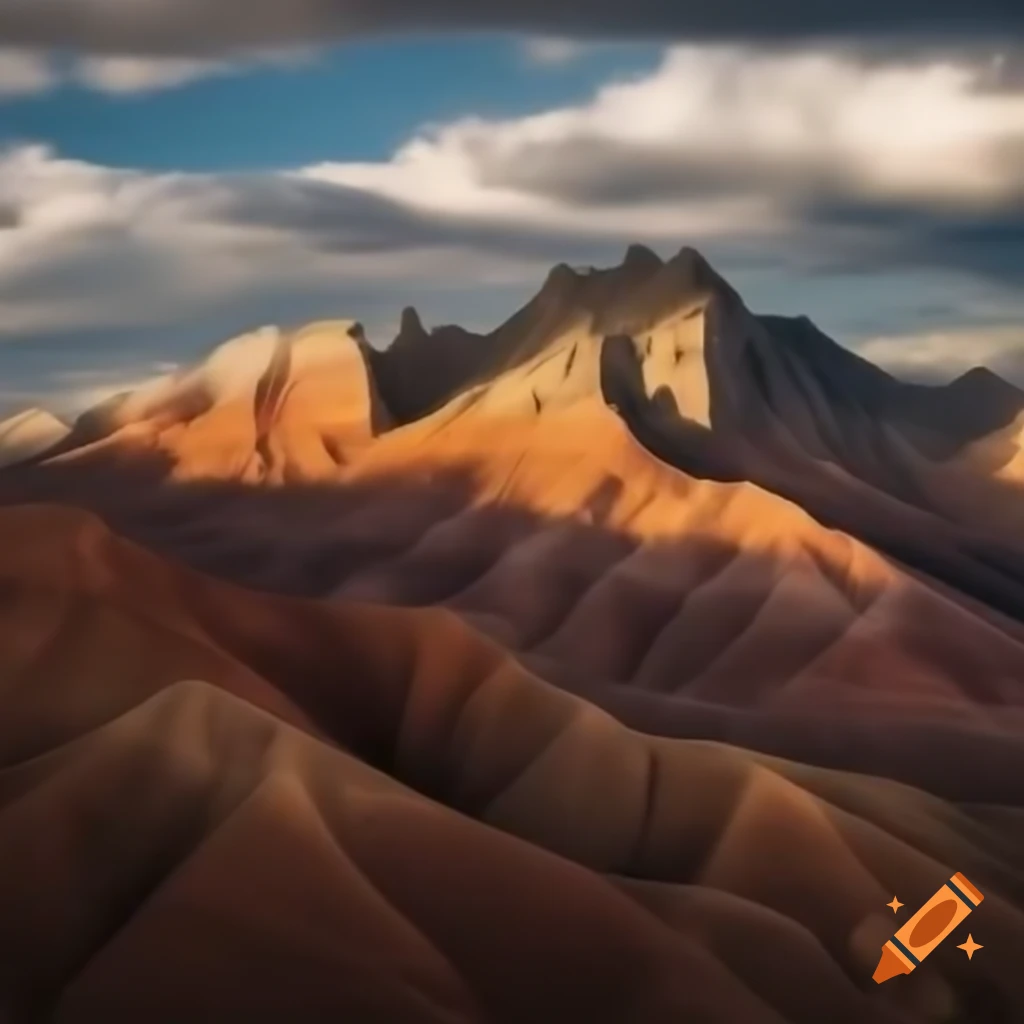 Brown rocky mountains landscape