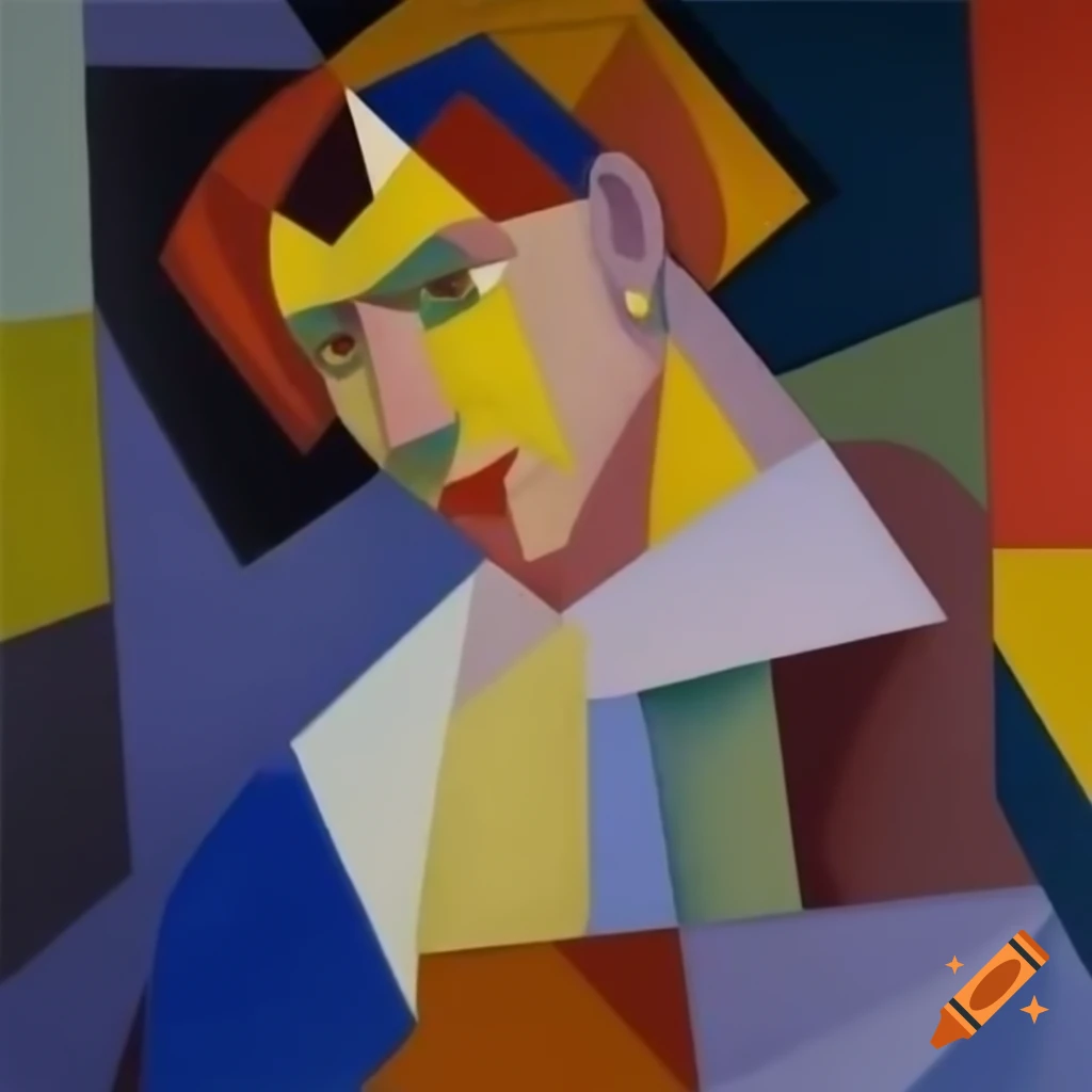 Cubist fresco painting by Norman Rockwell