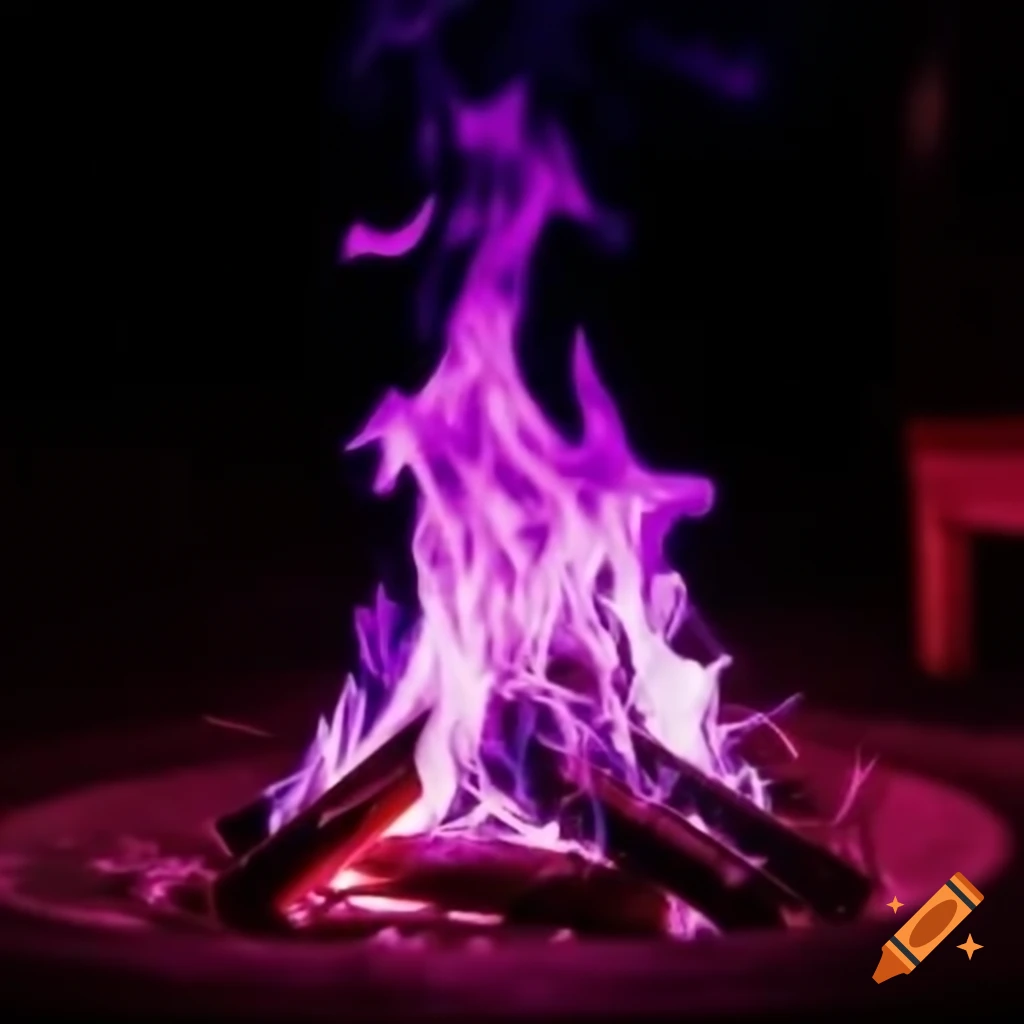 Purple flames with intriguing shapes