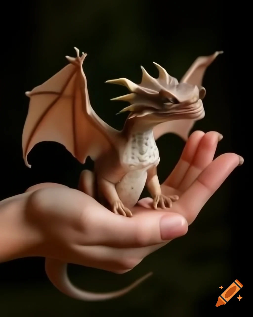 Person holding a small dragon
