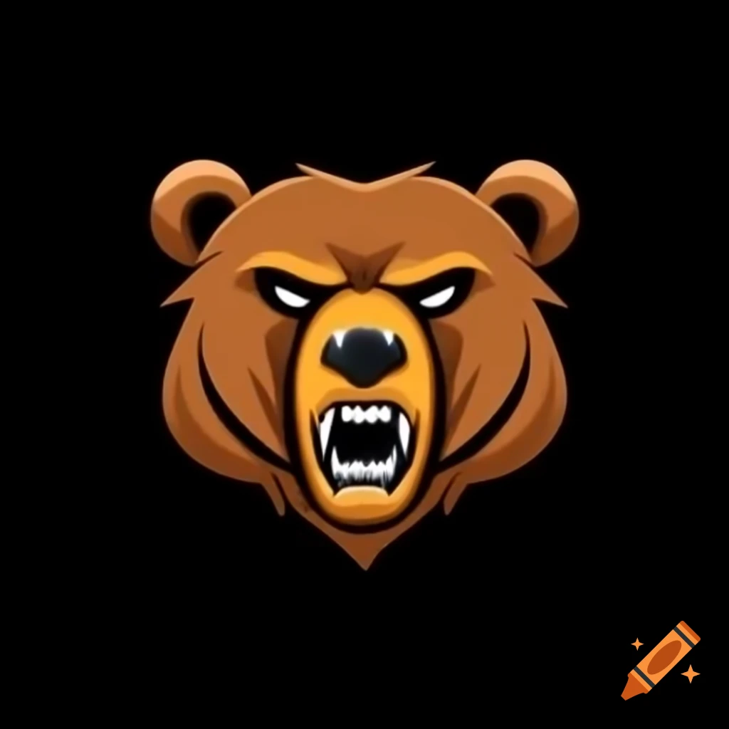 Scary bear animation logo design