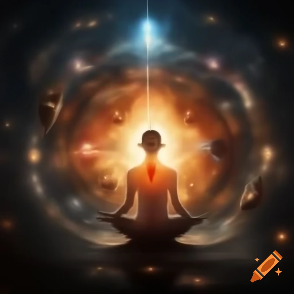 Serene spiritual realm radiating positivity and good vibes