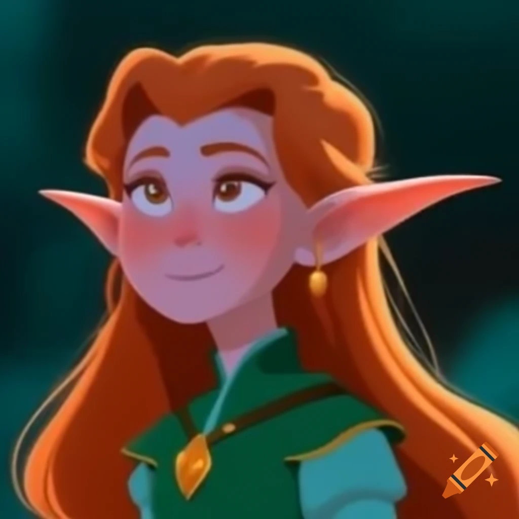 Fantasy elf character depicted by a real actor in cartoon style