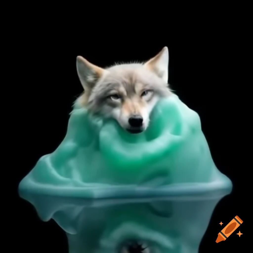 Wolf emerging from slime, showcasing a unique artistic concept