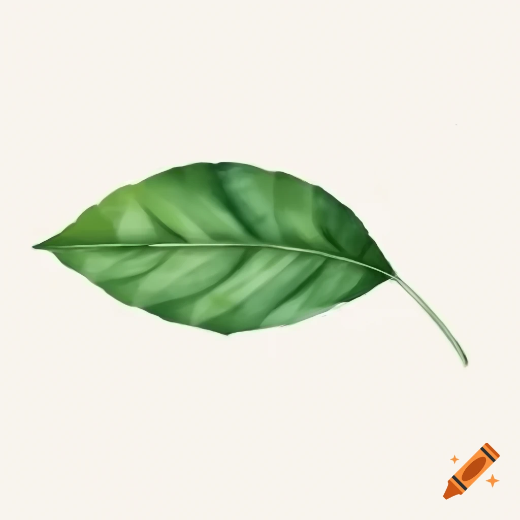 Single leaf on white background, watercolor style