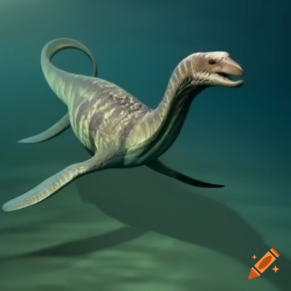 Plesiosaur swimming in the ocean