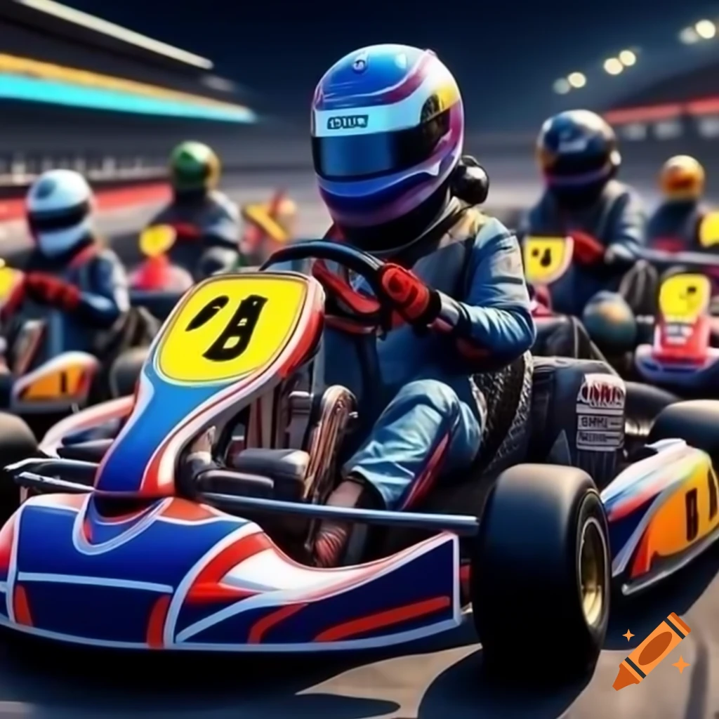Poster for karting event featuring colleagues
