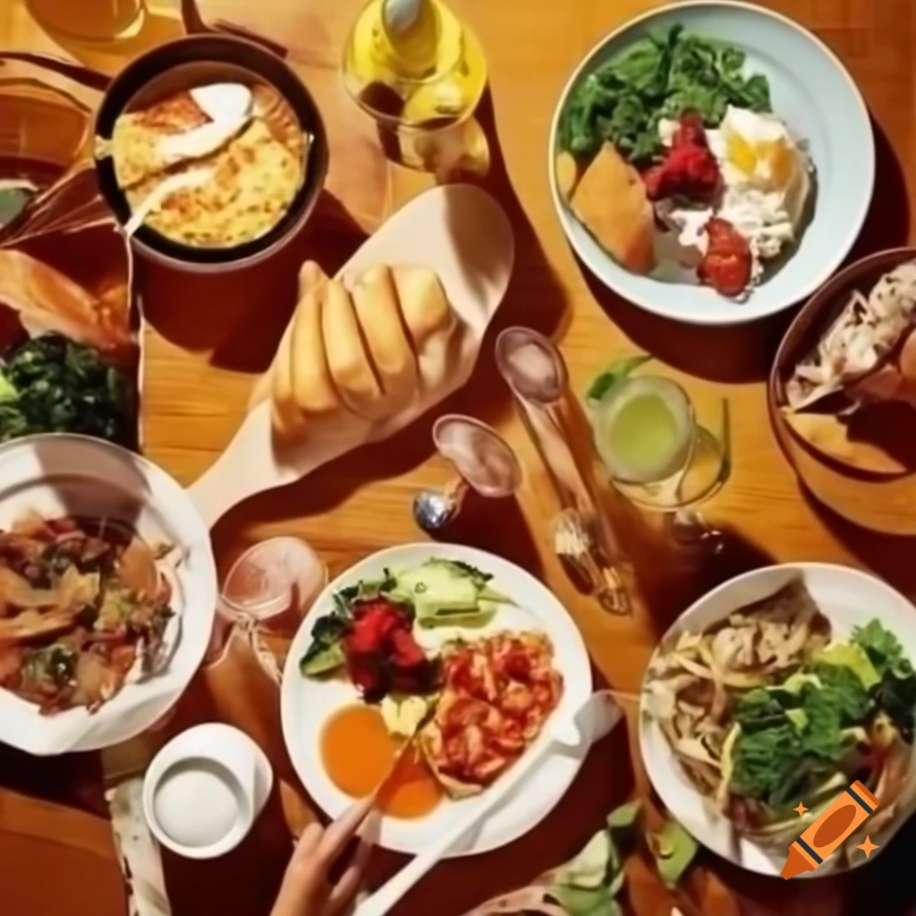 Variety of delicious food dishes