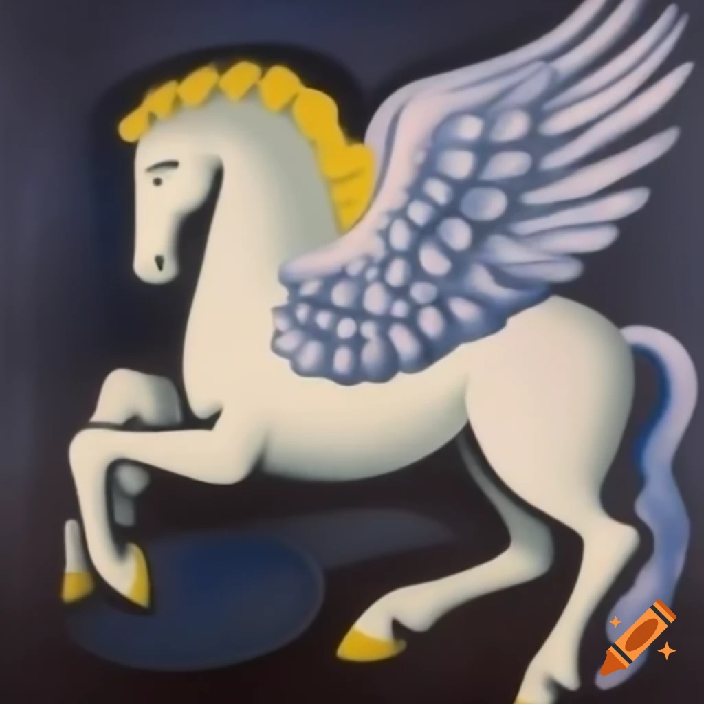 Expressionist sketch of Pegasus in Picasso style