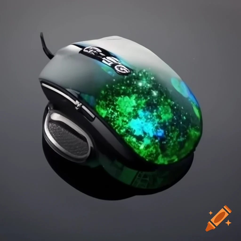 Computer mouse crafted from meteorite glass and metal