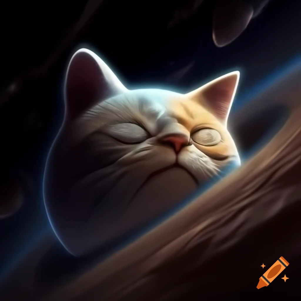 Cat-shaped planet illustration
