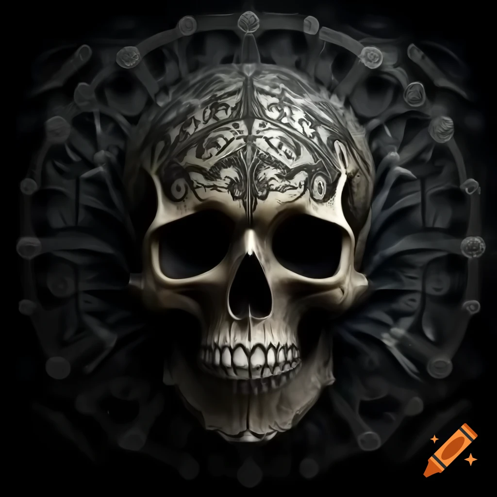 Occult skull pattern design inspired by Mandelbrot set