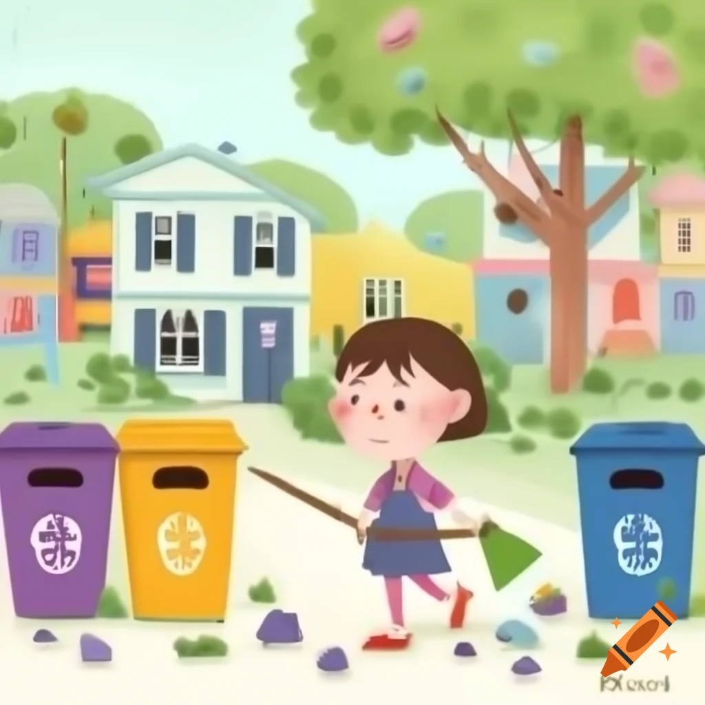 Illustration of Lila playing under mango tree in vibrant village