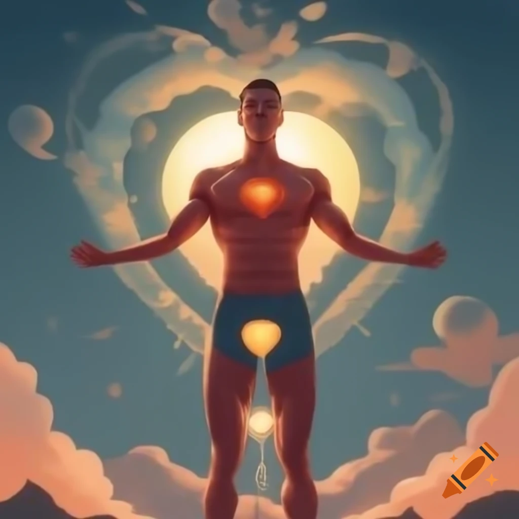 Illustration of holistic health focusing on body, mind, and soul integration with central figure in pose