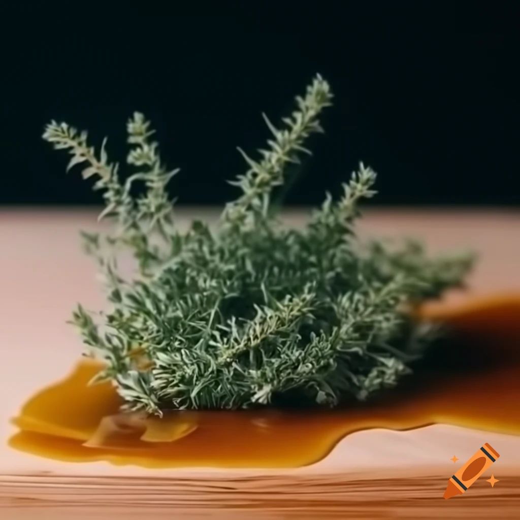Thyme plant infused in oil