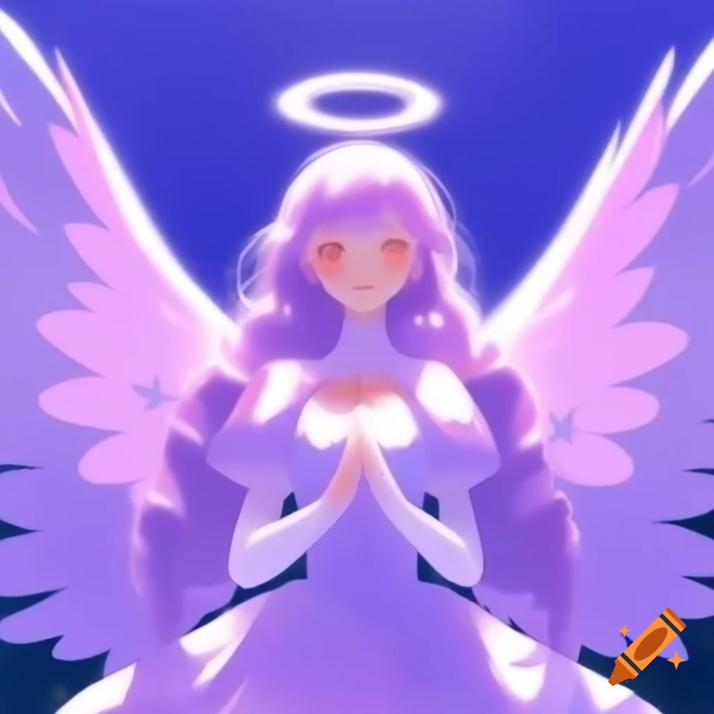 Purple Anime Girl With Angel Wings On Craiyon Purple Anime Girl With Angel Wings On Craiyon