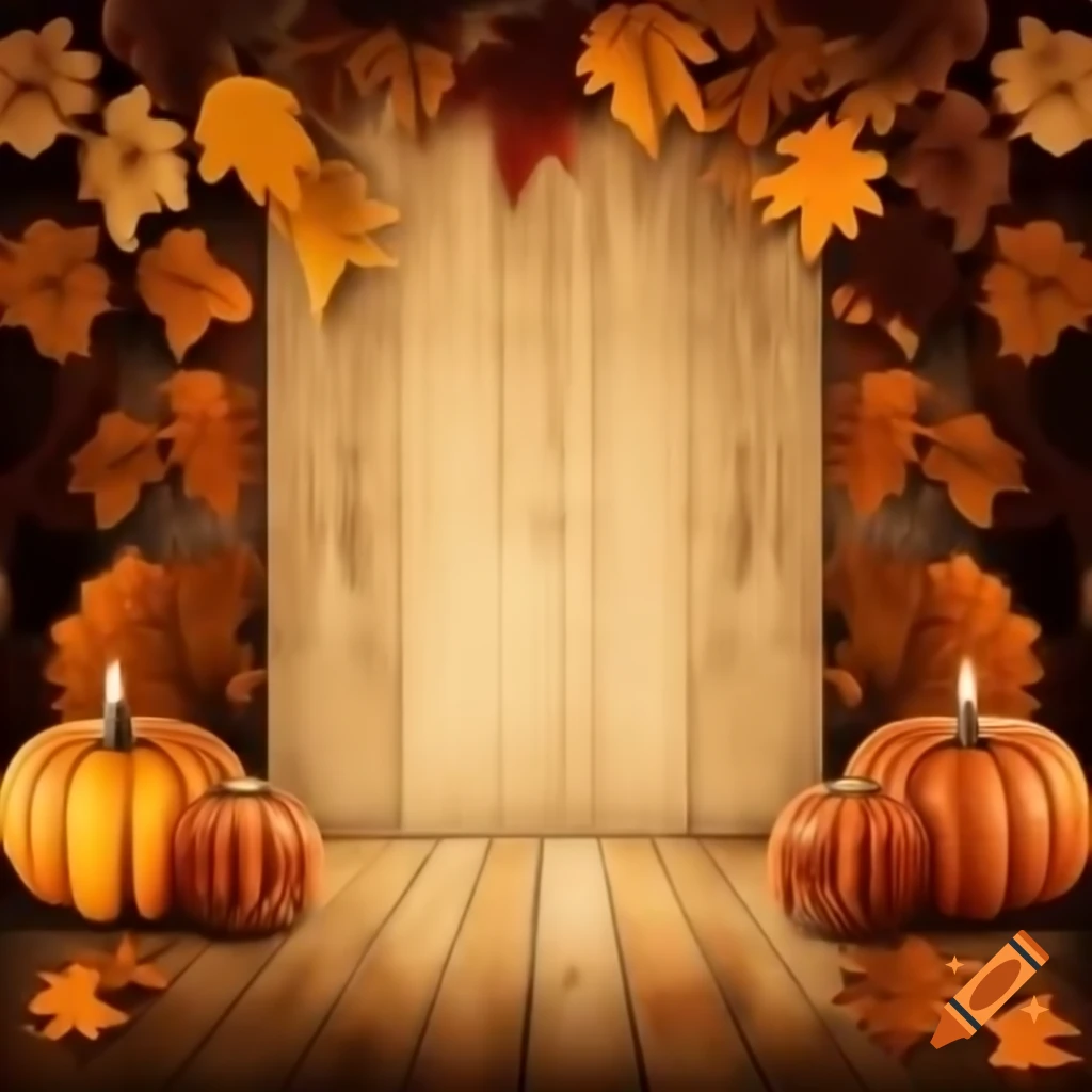 Rustic fall themed background ideal for candle advertisement
