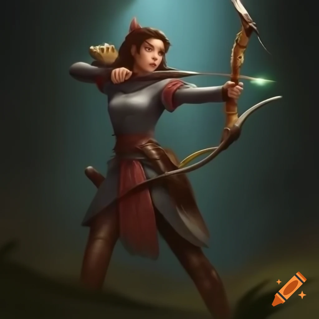 Fantasy archer in an enchanted forest setting