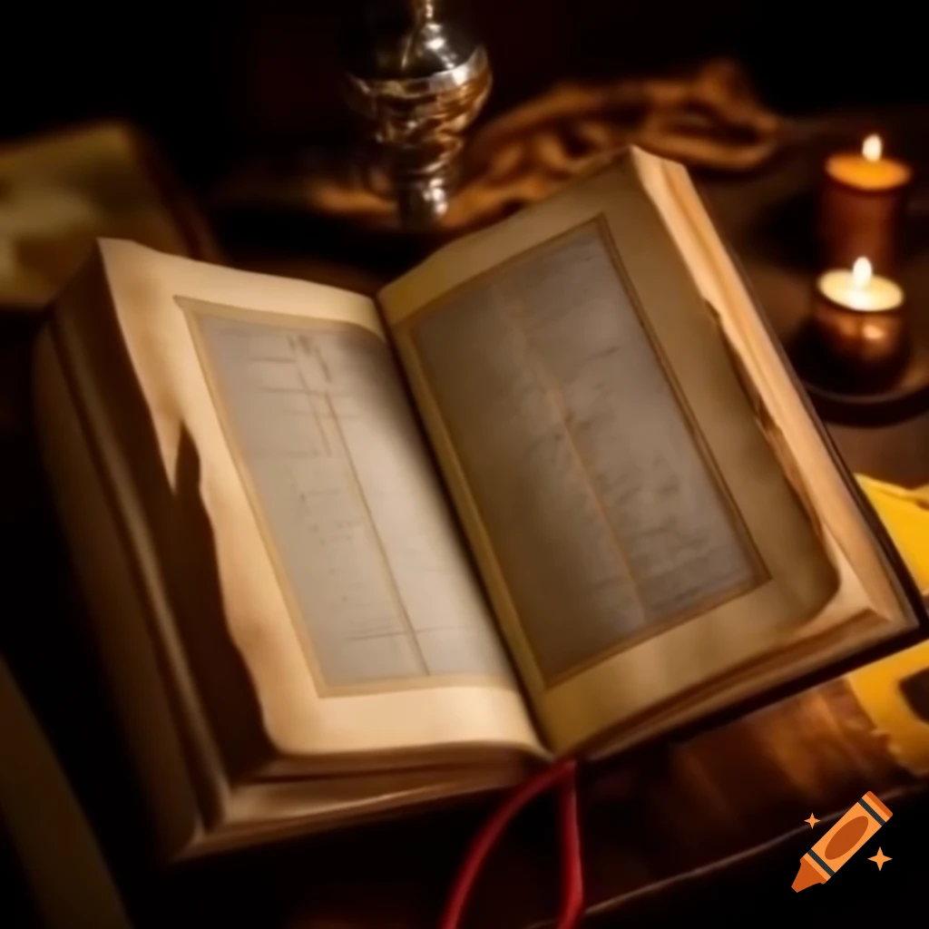 Ancient illuminated manuscript showcasing intricate designs and text