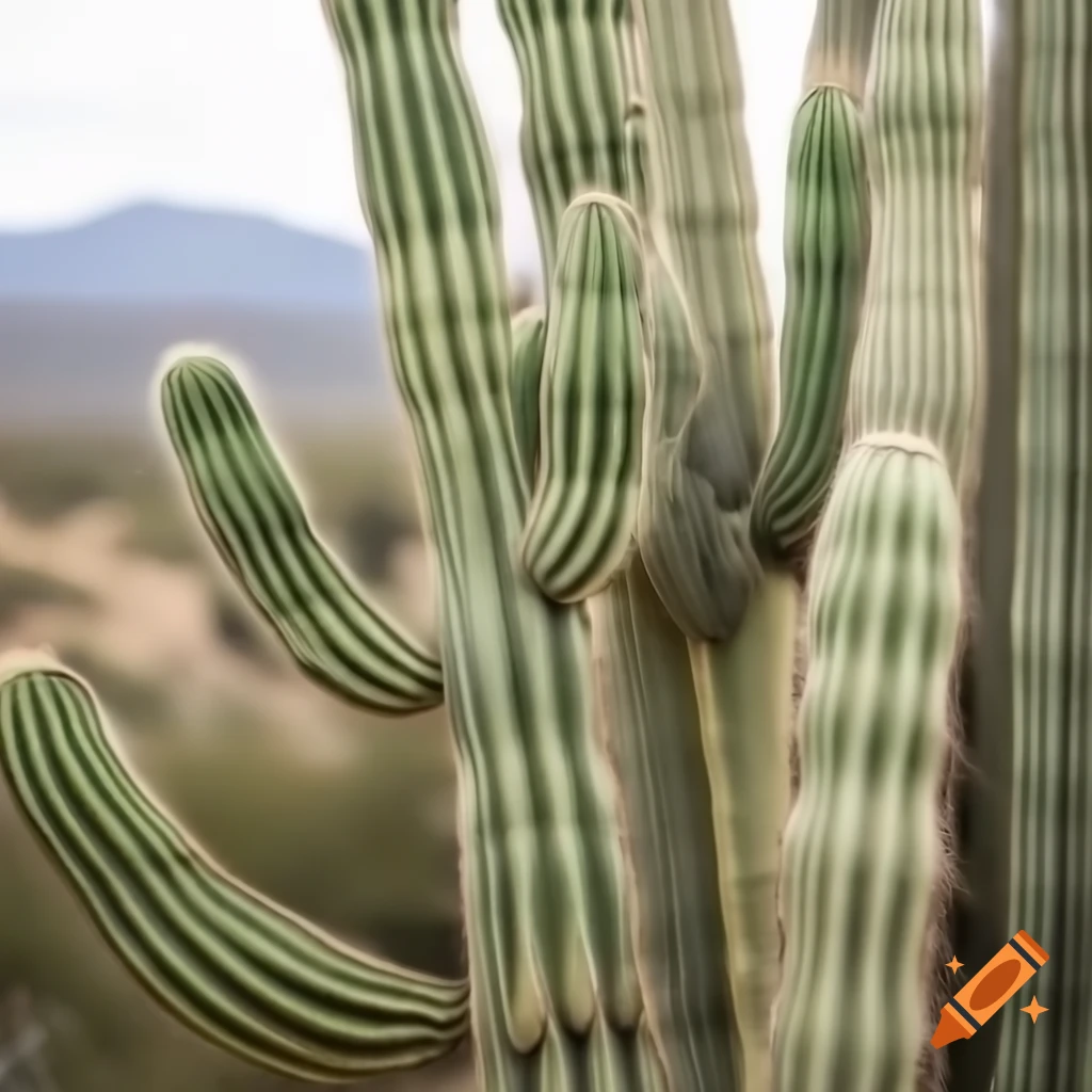 Saguaro cactus in desert landscape