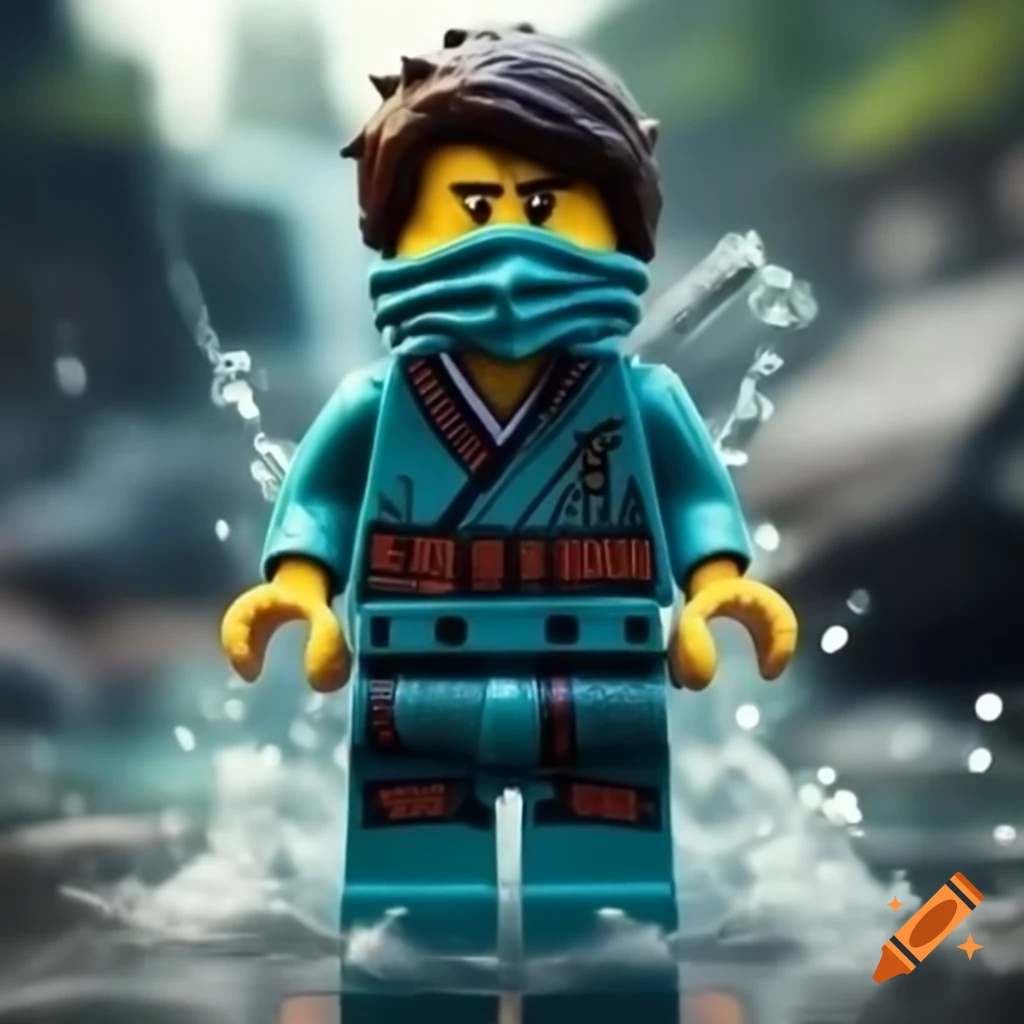 Lego ninja in teal suit representing the power of water