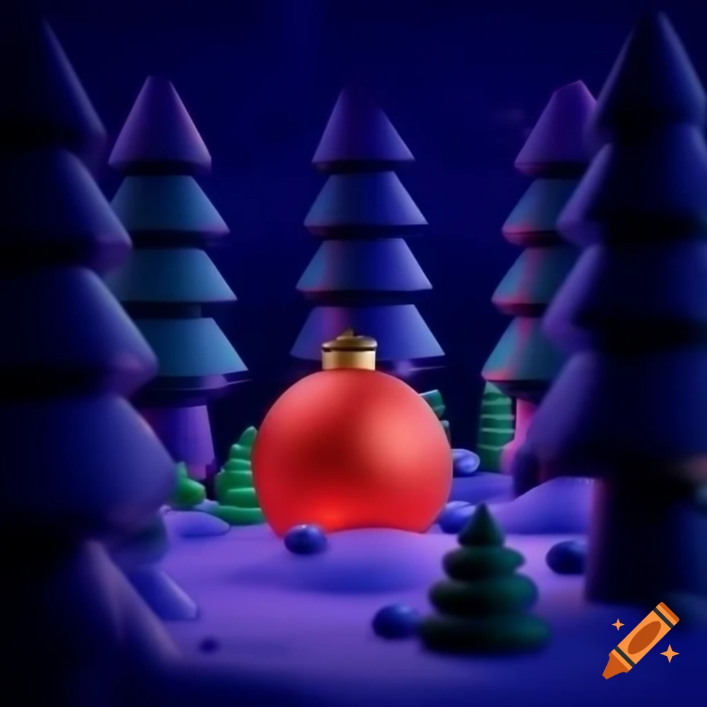3D Christmas forest scenery for gaming