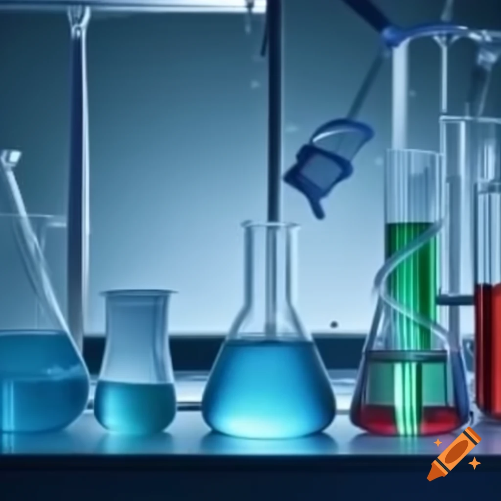 Chemistry lab with various equipment and glassware