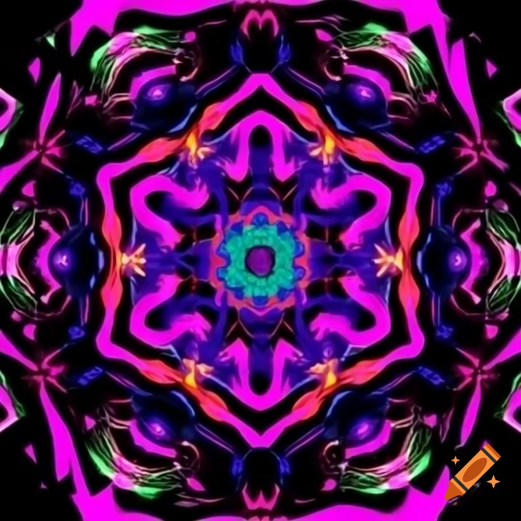 Vibrant hexagon psychedelic pattern design
