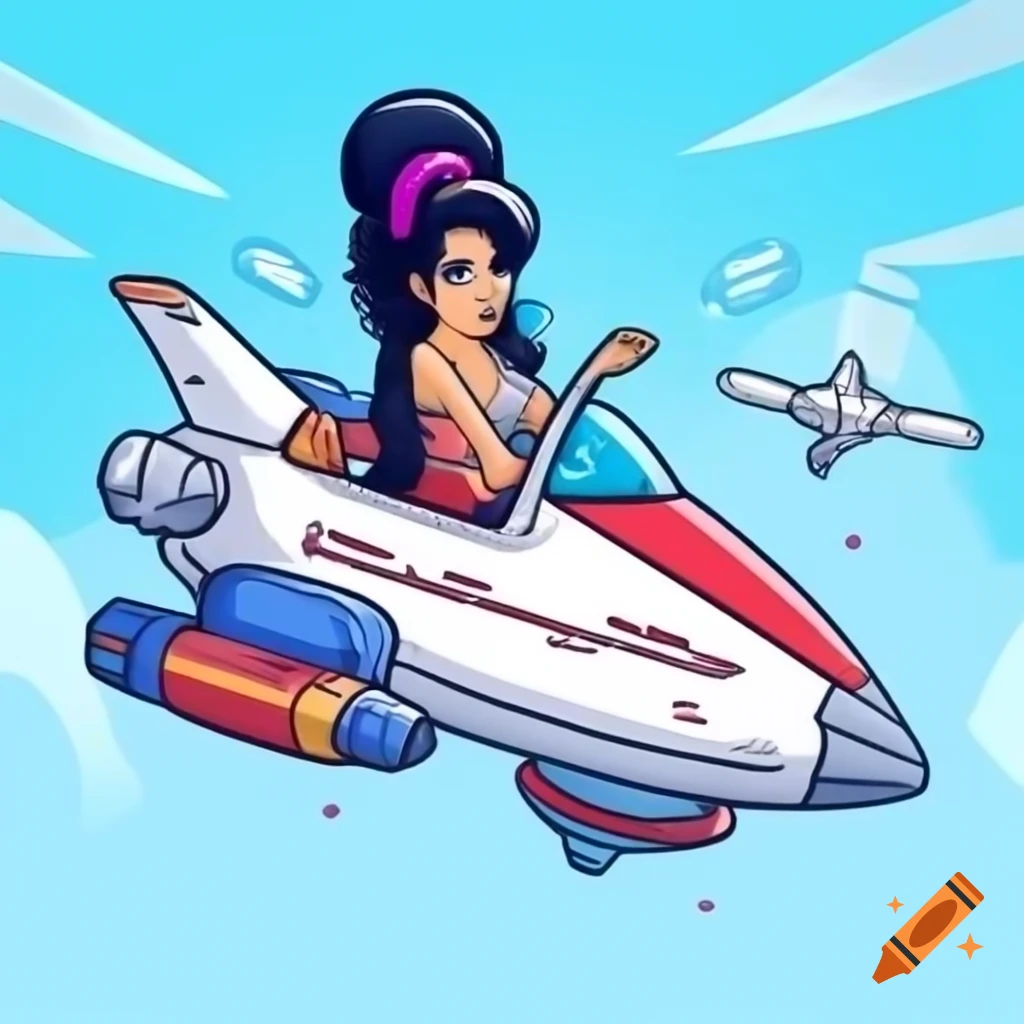 Amy Winehouse in a stylish spaceship