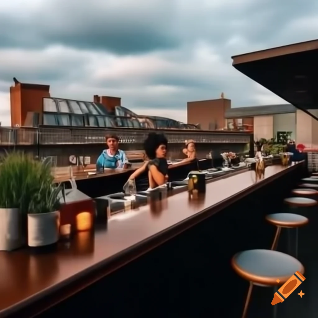 Rooftop bar in Dublin with city views