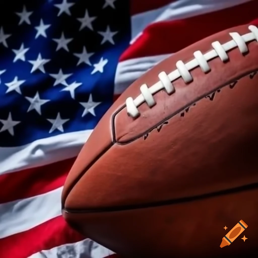 American football designed with American flag colors