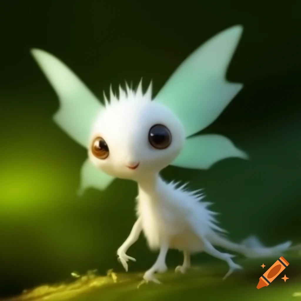 Tiny white fairy-like creature