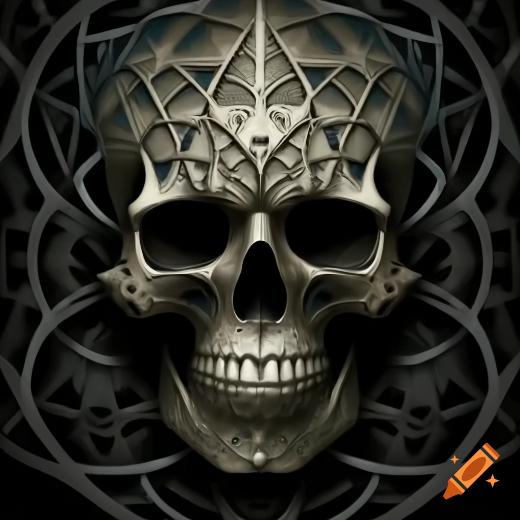 Occult skull pattern design inspired by Mandelbrot set