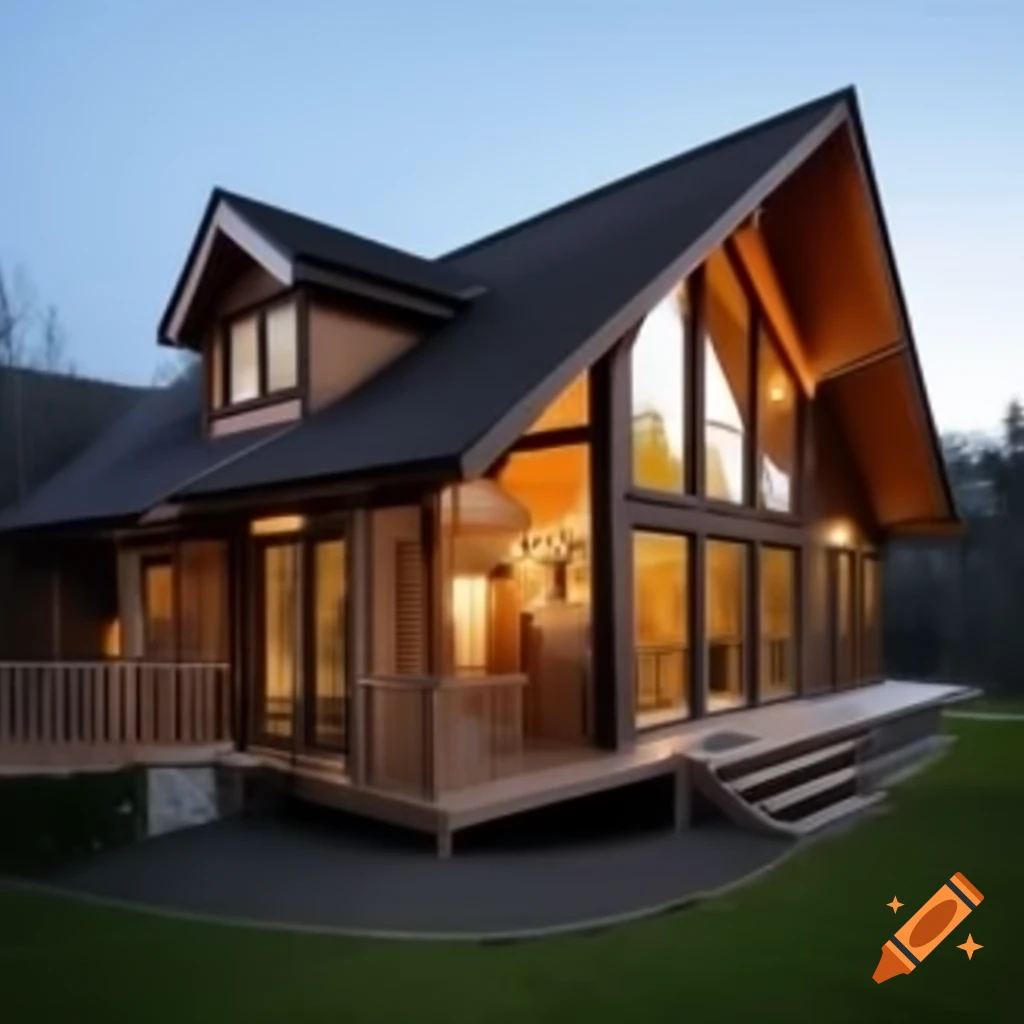 Rustic wooden house in a natural setting