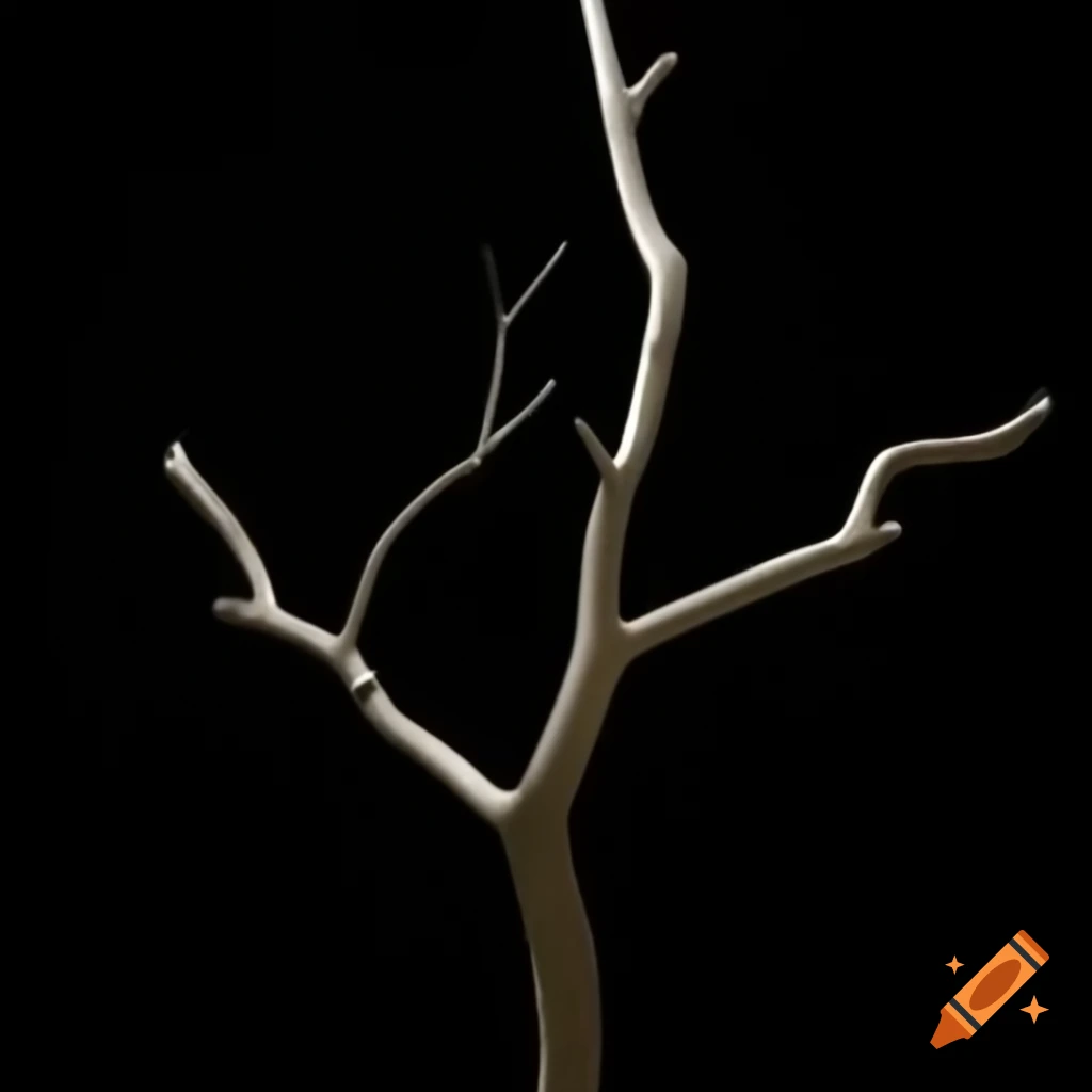 Tree branches silhouetted against a black background