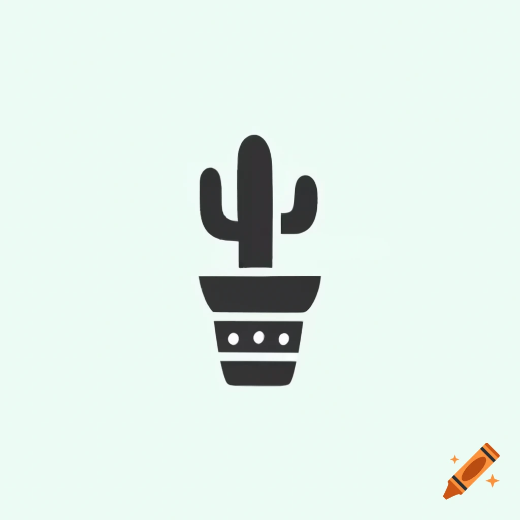 Minimalist cactus design logo