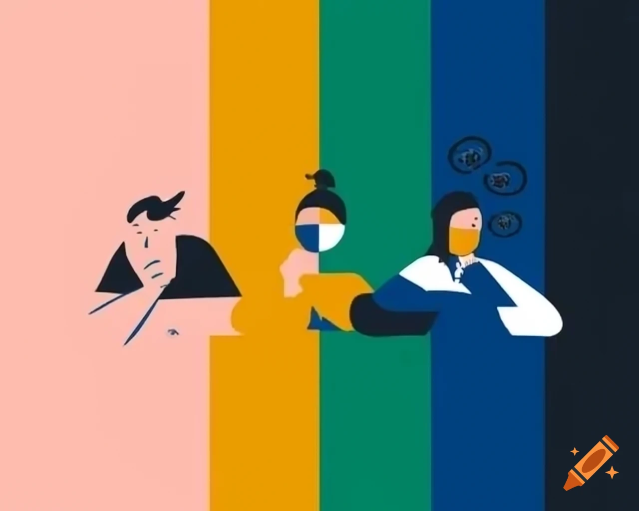 Minimalistic artwork of a person contemplating their personality